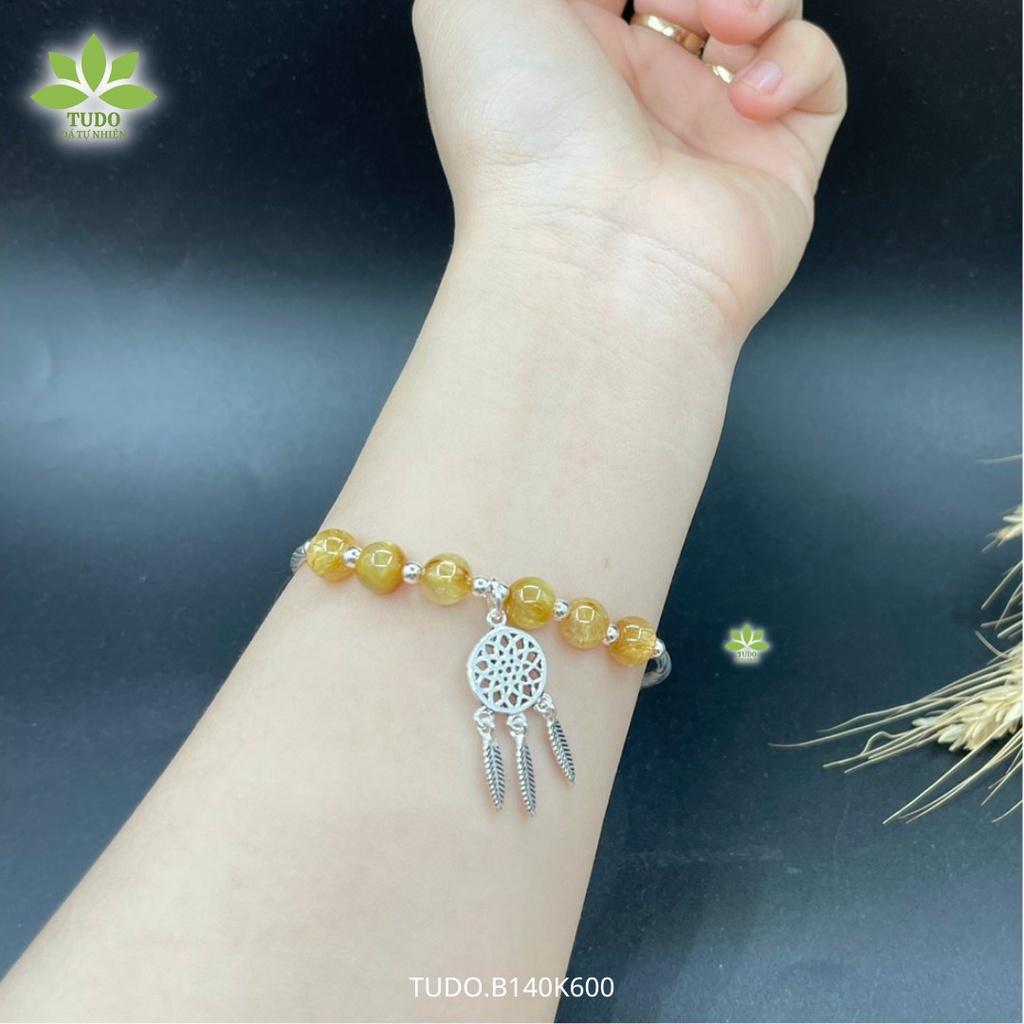 Vòng Tay Nữ Đẹp - Vòng Phong Thủy Mệnh Kim Thổ TUDO B140K600 VCBTATV Charm Dreamcatcher