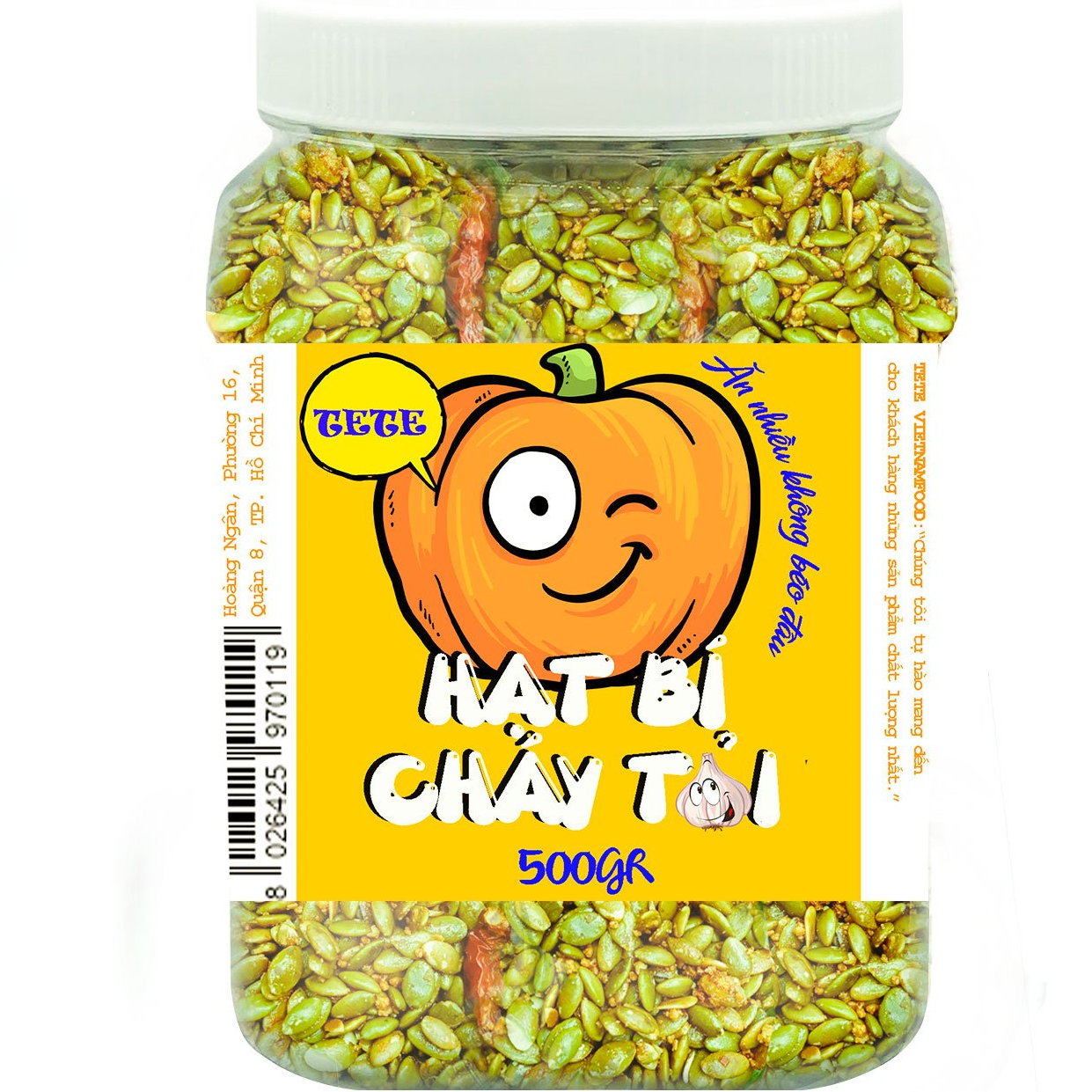 Hạt Bí Xanh Cháy Tỏi TETE 500 gram