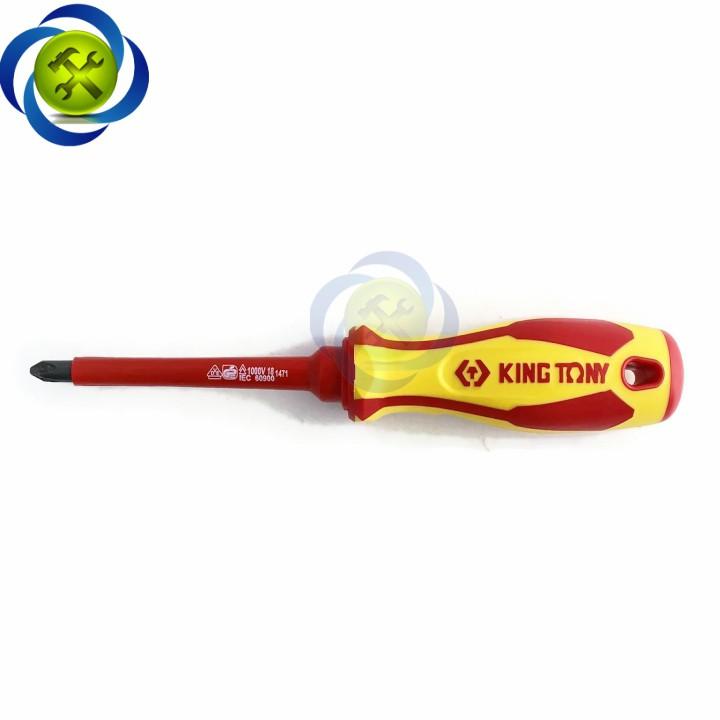 Vít bake cách điện PH2 Kingtony 14710204 dài 100mm cán đỏ - vàng