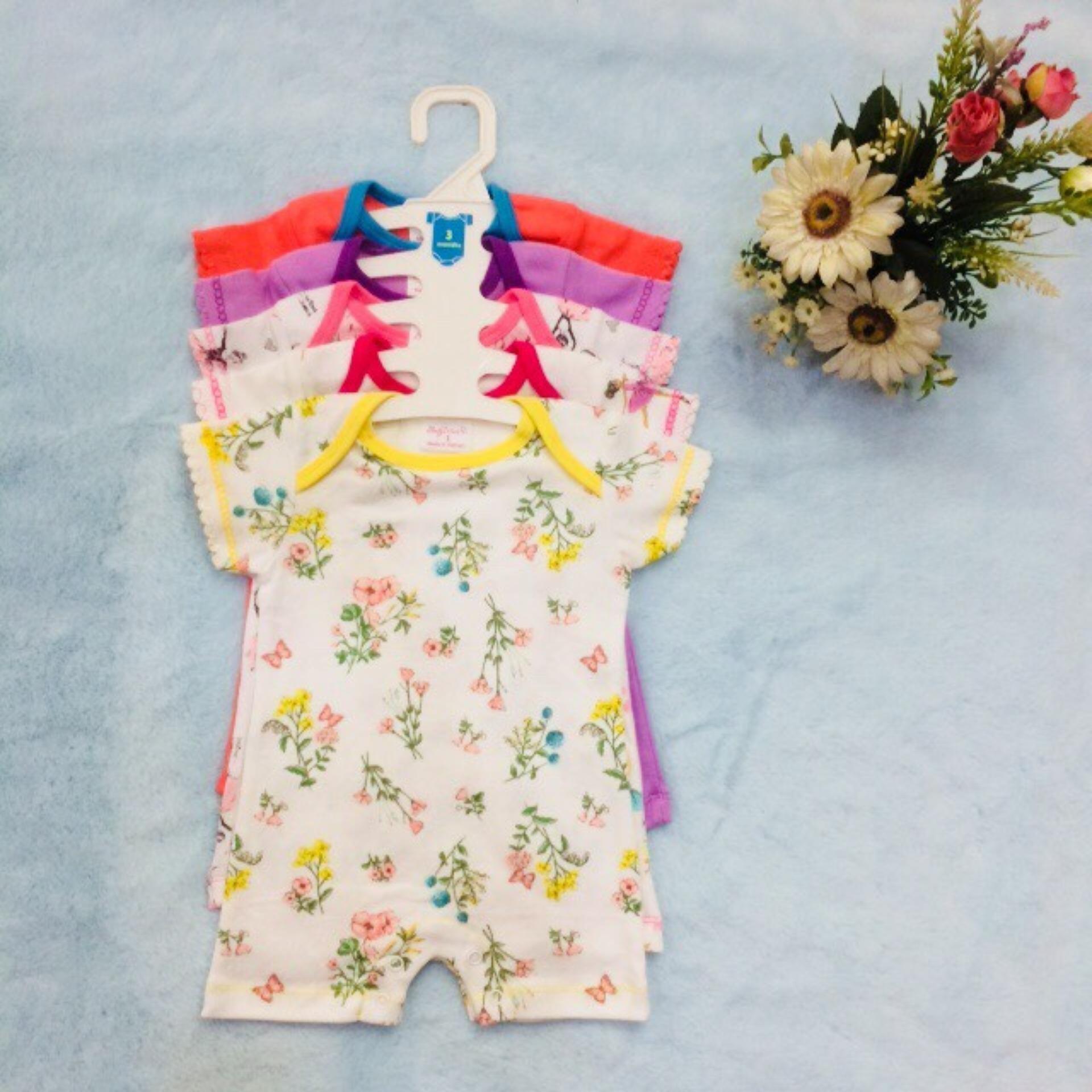 3 Bộ Body đùi liền quần cotton bé 3 tháng - 2 tuổi