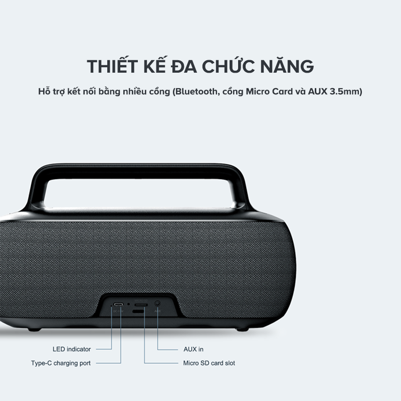 Loa Bluetooth HAVIT SK816BT Công Suất 30W, BT 5.0, Kháng IPX7, Thời Gian Chơi Nhạc Lến Đến 15h - Hàng Chính Hãng