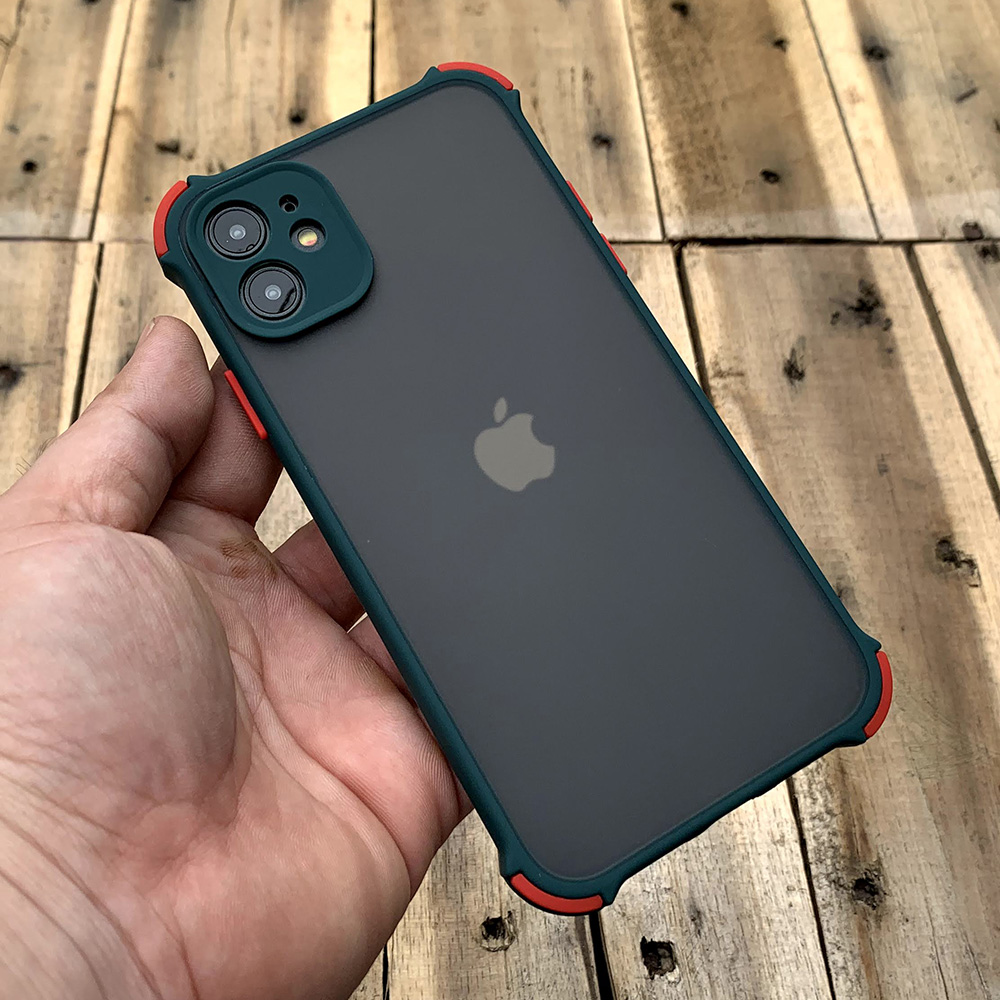 Ốp lưng chống sốc toàn phần màu xanh lá đậm dành cho iPhone 11
