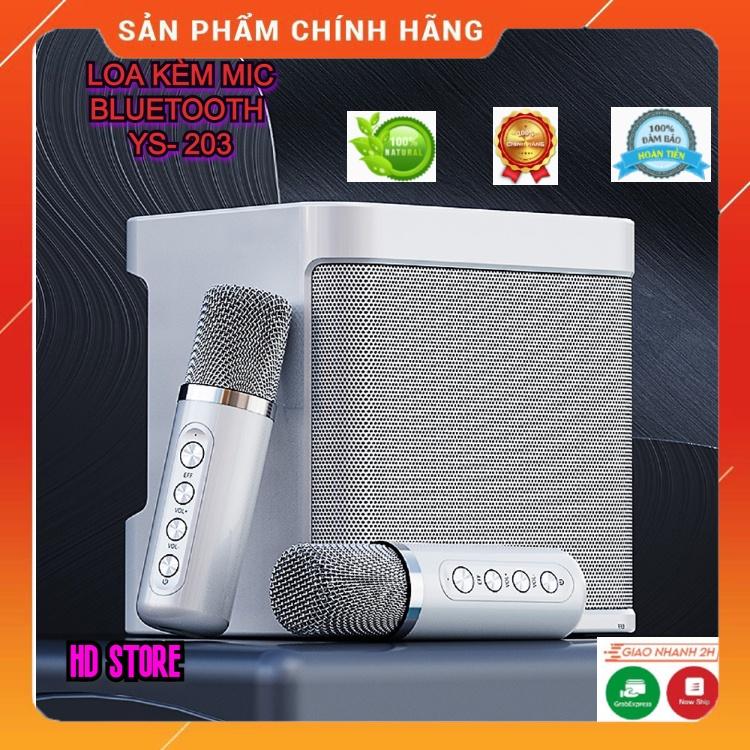 Loa Karaoke Bluetooth YS 203 Kèm 2 Micro Không Dây, Âm Thanh Siêu Hay, Thiết Kế Sang Trọng Nhỏ Gọn Tiện Lợi, Dễ Sử Dụng