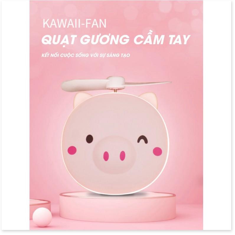 Quạt mini cầm tay kiêm gương có đèn led ngộ nghĩnh B8-T1670