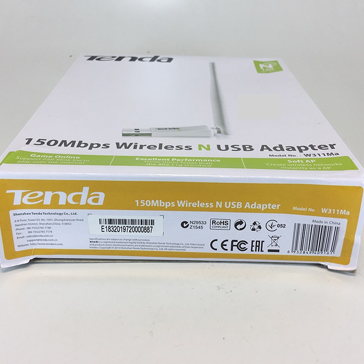 USB thu sóng wifi Tenda chuẩn N W311Ma 150Mbps Hàng nhập khẩu