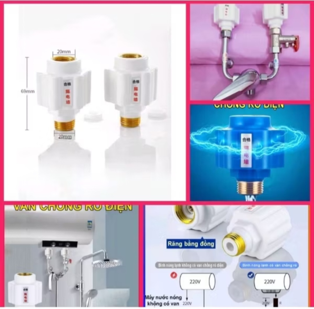 BỘ 2 CÁI VAN CHỐNG ĐIỆN GIẬT LẮP MÁY NƯỚC NÓNG LẠNH THUẬN TIỆN AN TOÀN
