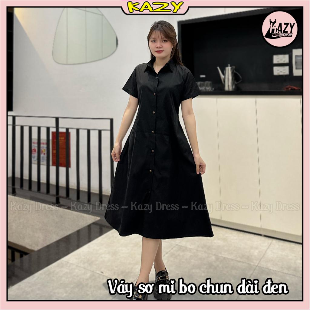 Váy sơ mi bo eo siêu xinh phong cách Hàn Quốc KAZY DRESS V031