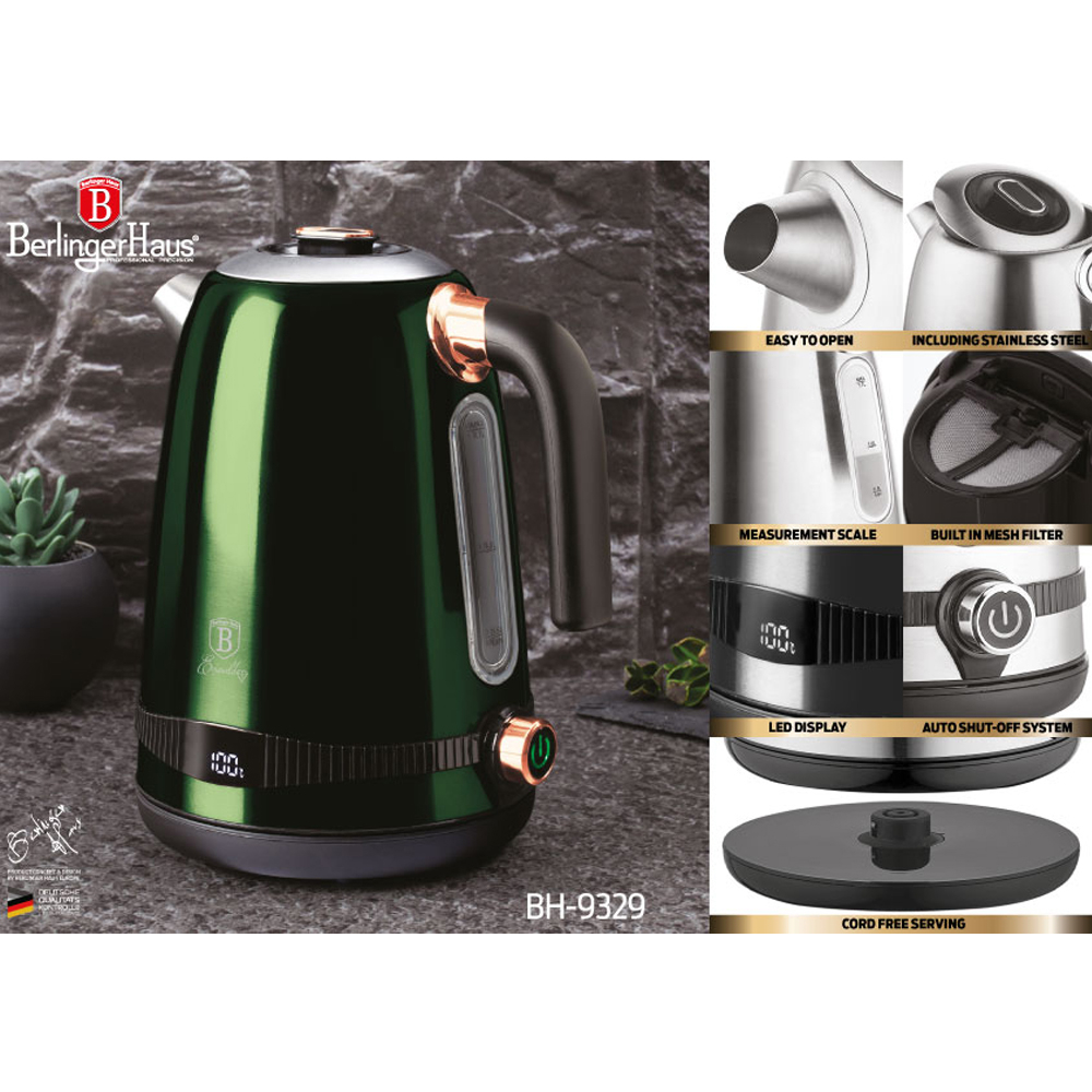 Ấm siêu tốc Berlinger Haus BH/9329 1,7l emerald collection - xanh lục