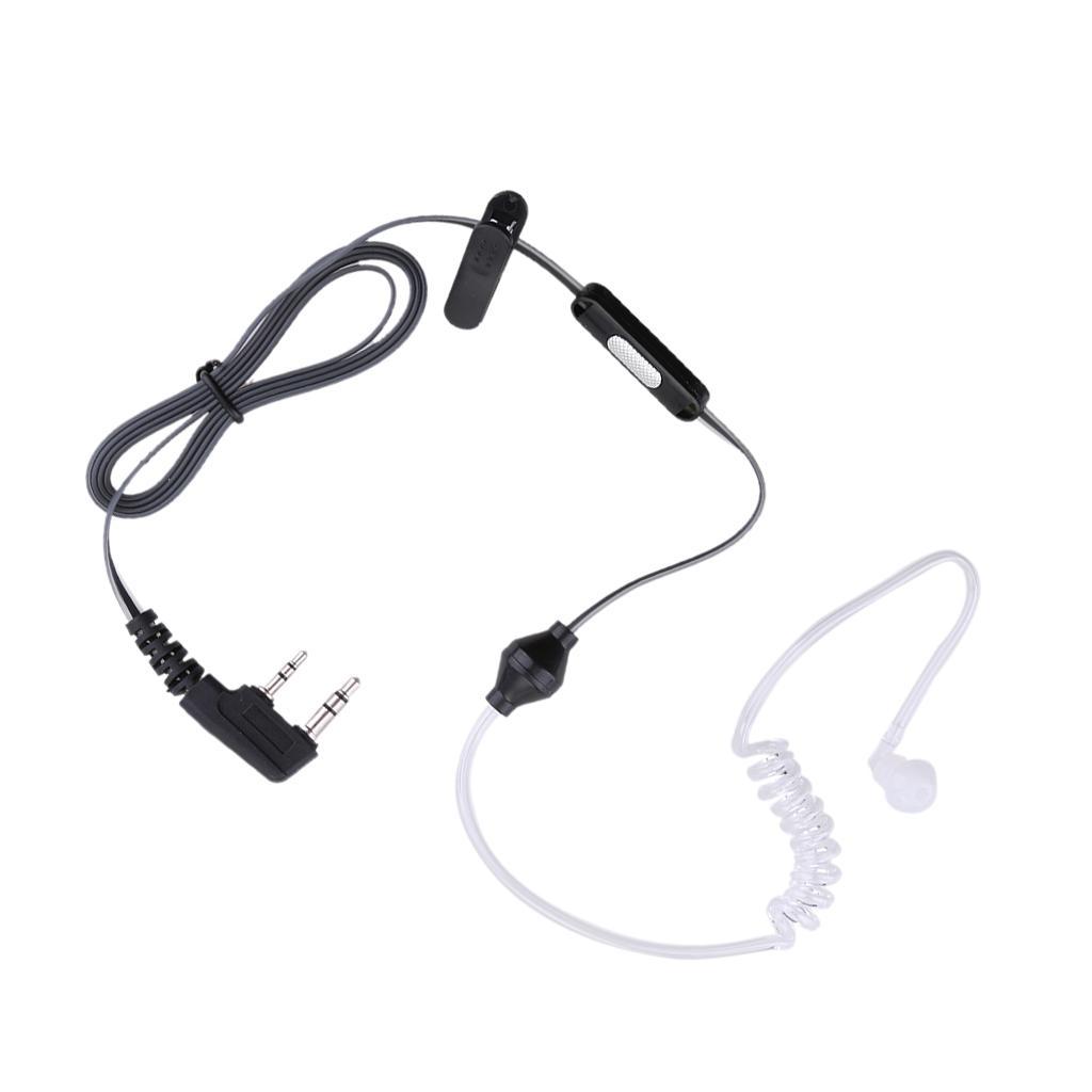 2 Way   Headset PTT Mic Acoustic Tube Earpiece for