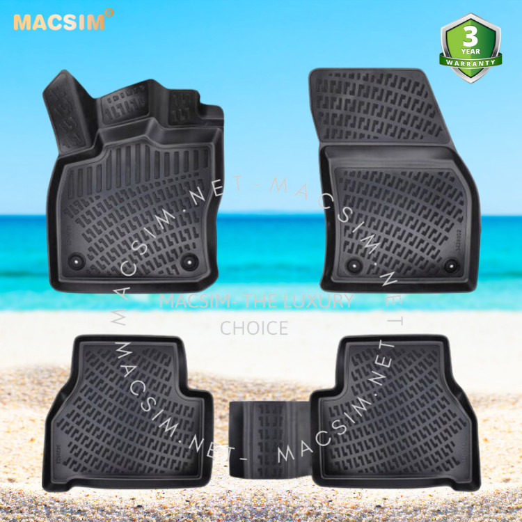 Thảm lót sàn ô tô nhựa TPU Silicon Volkswagen Polo Sixth generation  2017+ Nhãn hiệu Macsim