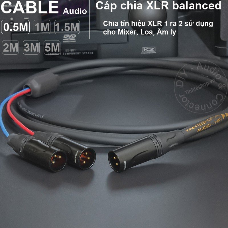 Cáp chia jack canon 1 ra 2 - DIY XLR male to 2 XLR male splitter cable