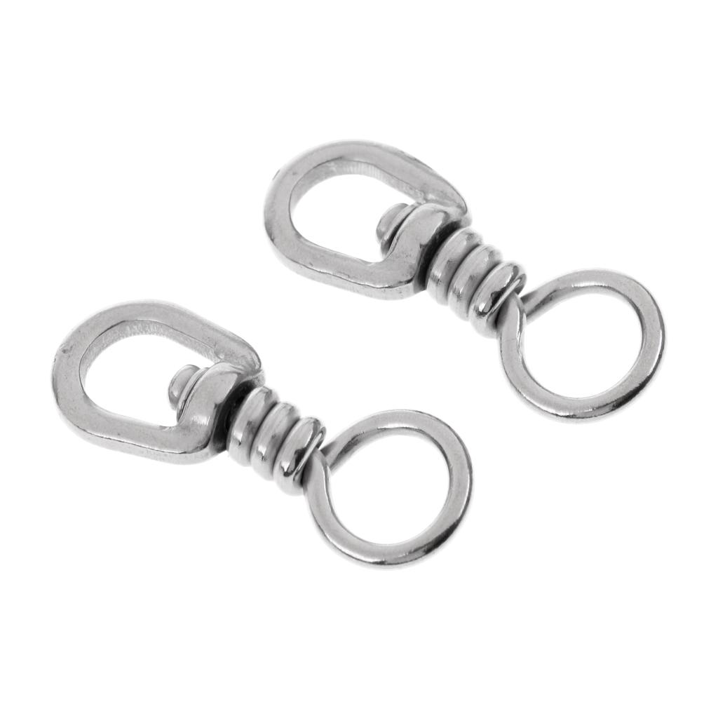 2Pcs Heavy Duty Fishing Swivels Solid Rings Hook Lures Connectors Tackle 5#