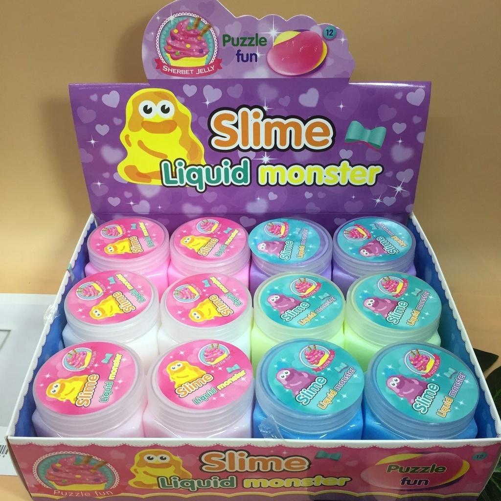 Slime siêu dẻo bóng mềm mịn màu rainbow pastel 9 màu cực đẹp Đồ chơi hũ slam chất nhờn ma quái squishy