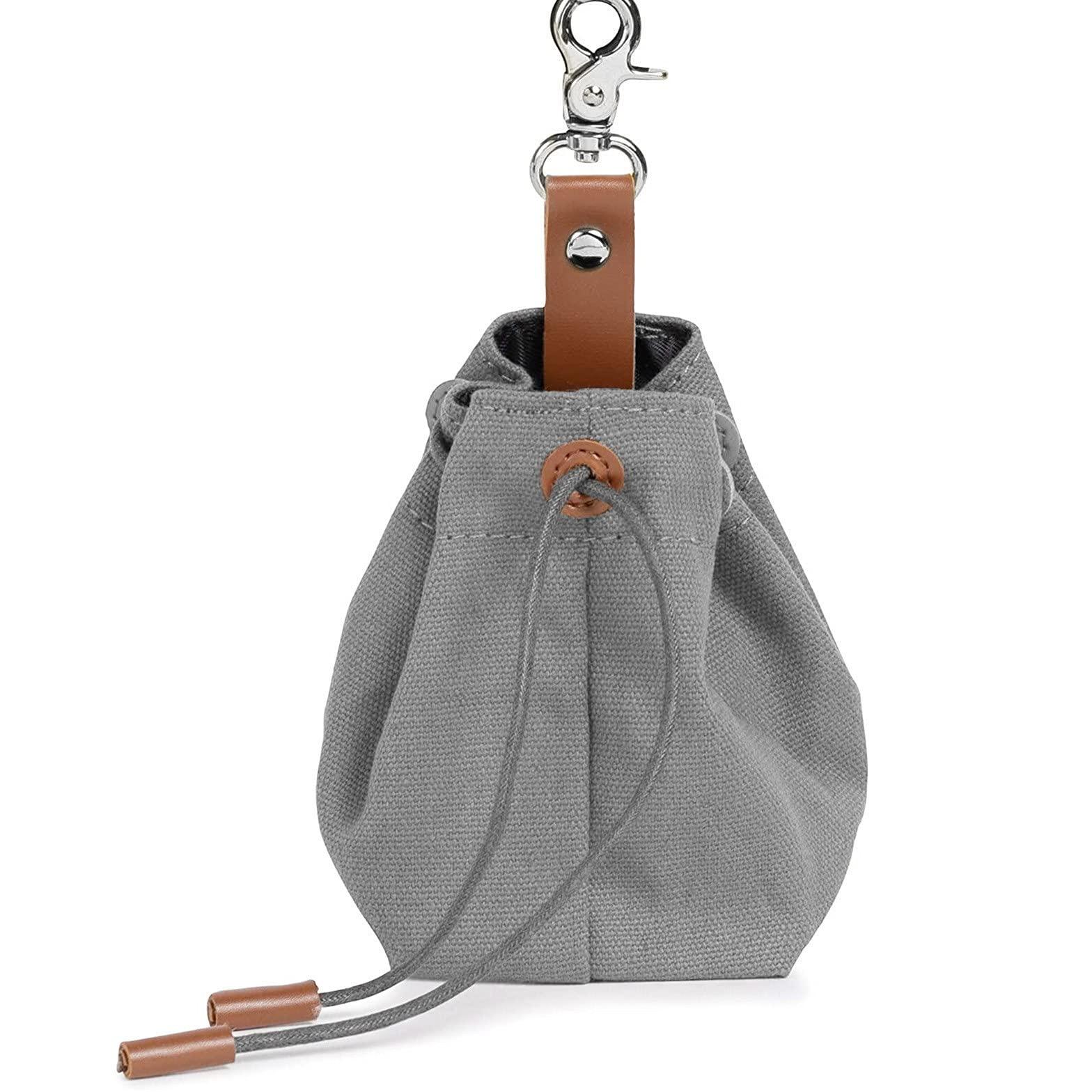 Vỏ sinh tử đối với chó, lưu trữ thức ăn để huấn luyện chó, thiết kế túi thu nhỏ với khóa, túi elecker cho chó tự do, màu xám