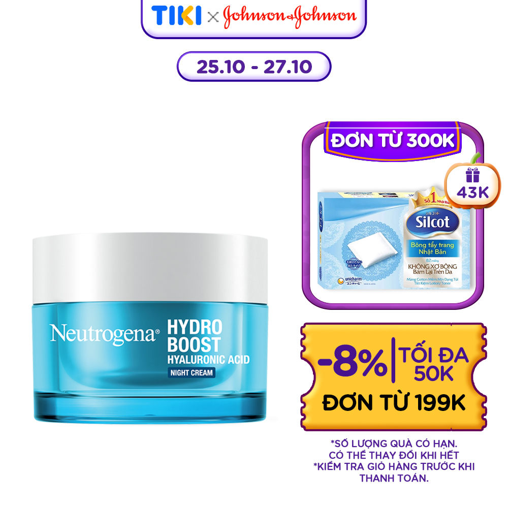 Kem dưỡng cấp ẩm ban đêm Neutrogena Hydro Boost Hyaluronic Acid Night Cream 50g