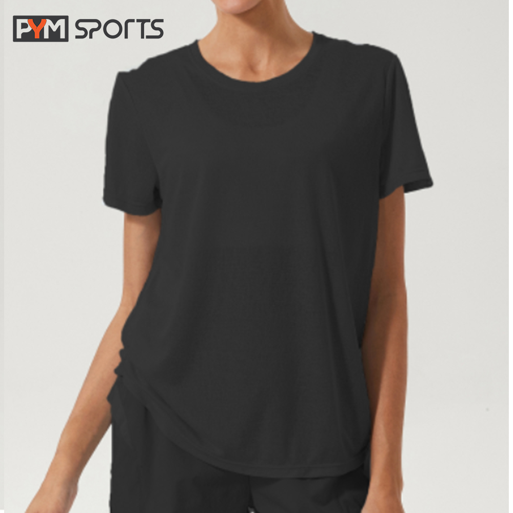 Áo phông ren C195 - PYMAT026 tập gym, yoga 4 màu, mặc thoáng mát, thoải mái