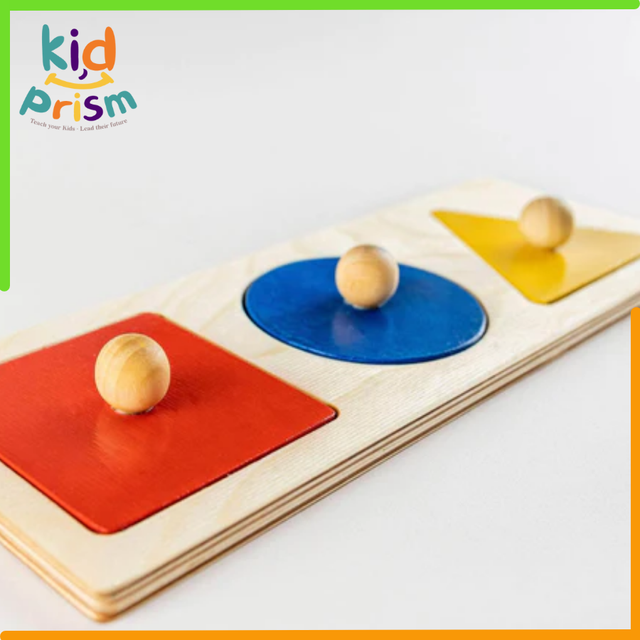 Bảng ghép Montessori hình khối cơ bản dạng bằng gỗ giúp bé phát triển trí não (size nhỏ) (Giáo cụ Montessori)