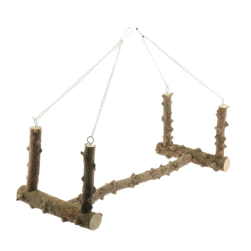Bird Cage Parrot Large Wooden Swing Stand Parrot Bird Perch Stand