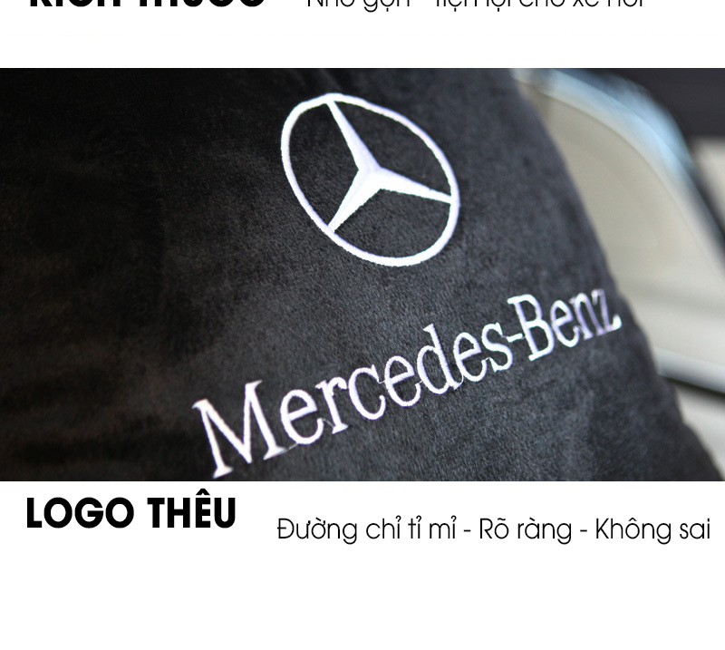 Chăn 2 trong 1 mercedes, gối tựa lưng trên xe , chăn gối cho xe hơi,