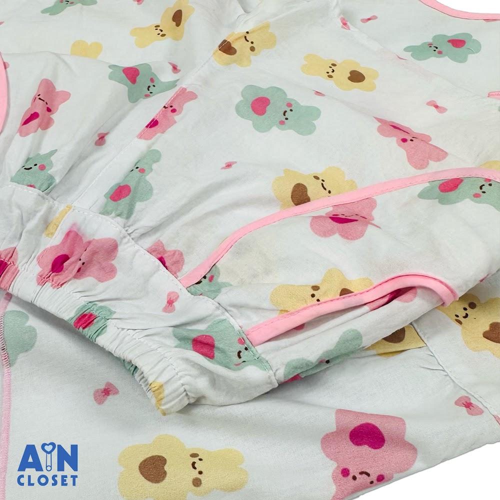 Bộ quần áo Ngắn bé gái họa tiết Gấu Trái Tim Hồng cotton - AICDBG9APNSW - AIN Closet
