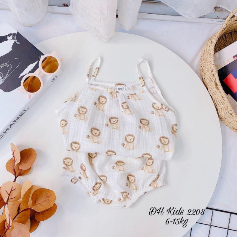 Bộ Hai Dây Bé Gái Xô Muslin 6-15kg BG2208 - Shop Mẹ Bông 92