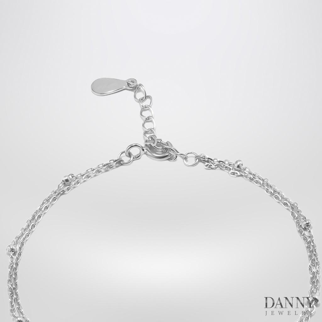 Lắc Tay Danny Jewelry Bạc 925 Xi Rhodium Dây Kép Hình Nơ LACY440
