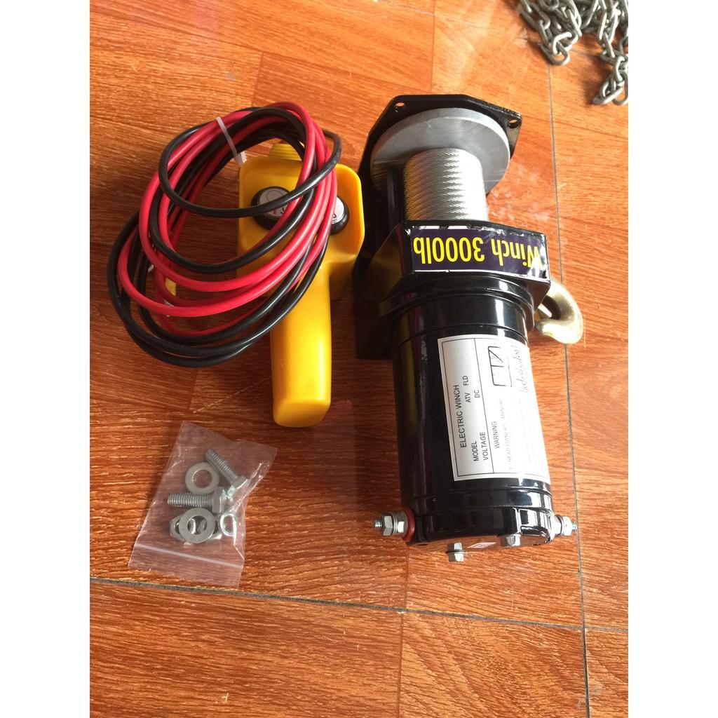 Tời acquy 2000LBS 12v/24v --Tải trọng 900kg