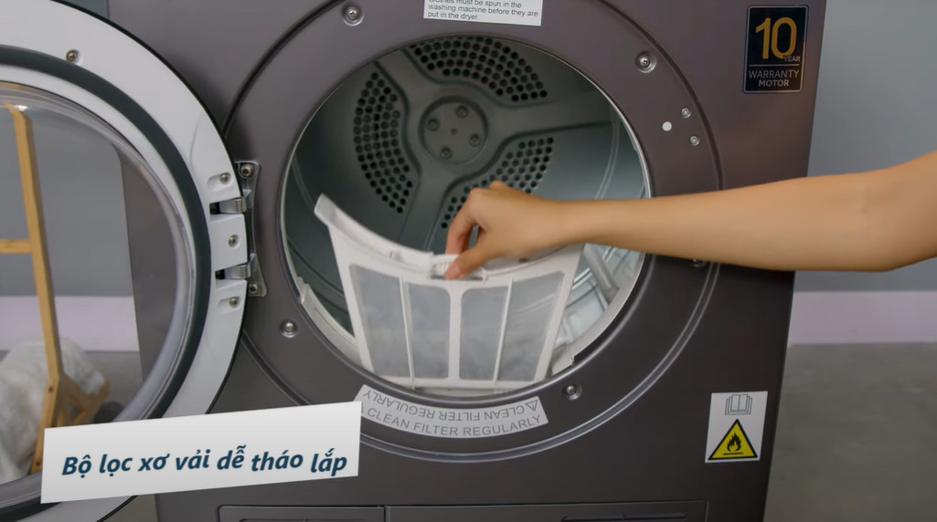LƯỚI LỌC BỤI MÁY SẤY AQUA 7KG, 8KG – HÀNG CHÍNH HÃNG