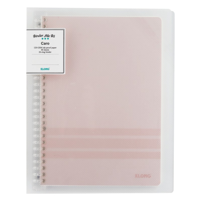 Sổ Binder File Caro nhựa kẹp tròn B5 - 40 tờ ; MS: 544