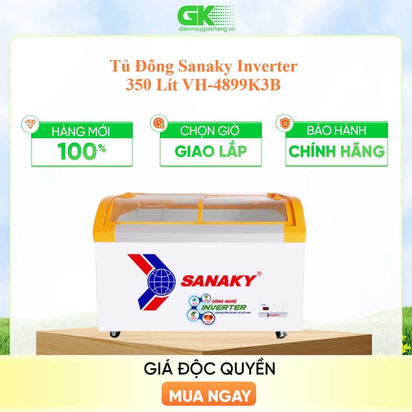Tủ Đông Sanaky inverter 350 lít VH-4899K3B -hàng chính hãng( Chỉ giao HCM)