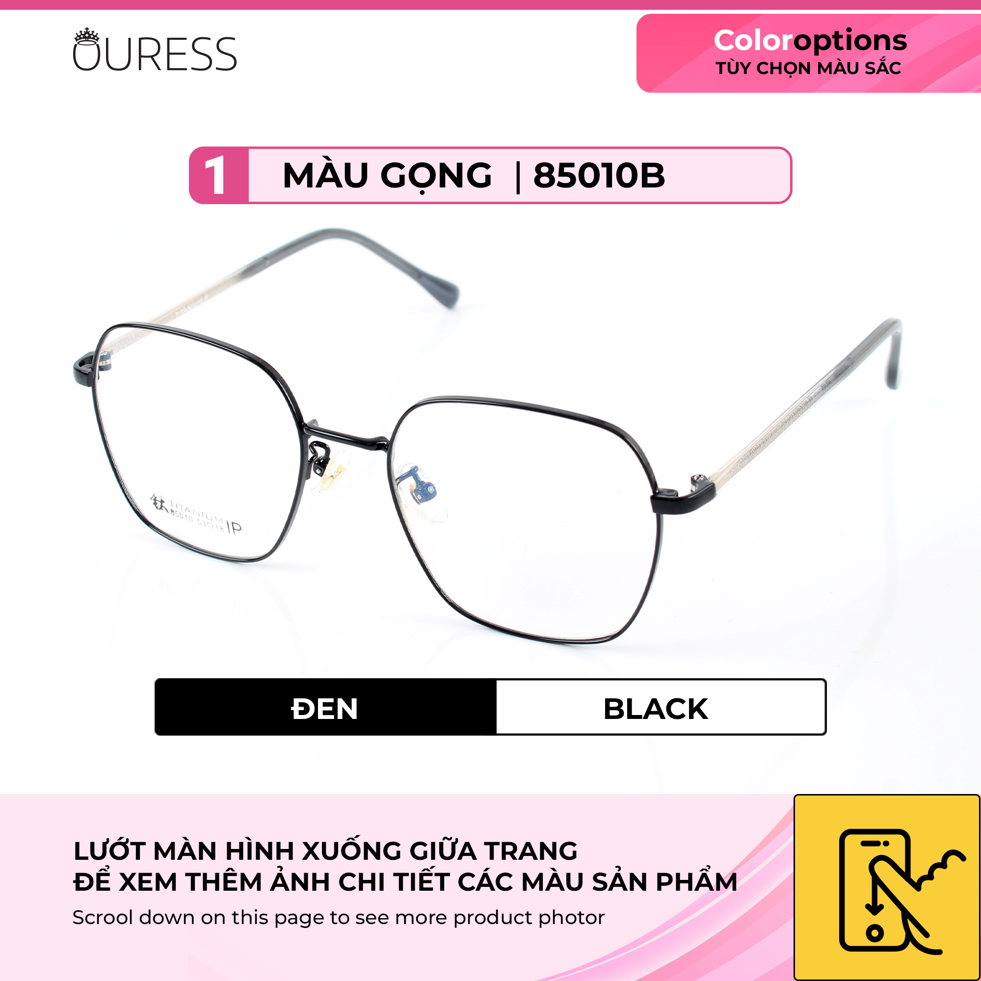 Gọng kính Titanium siêu nhẹ thời trang - 85010D