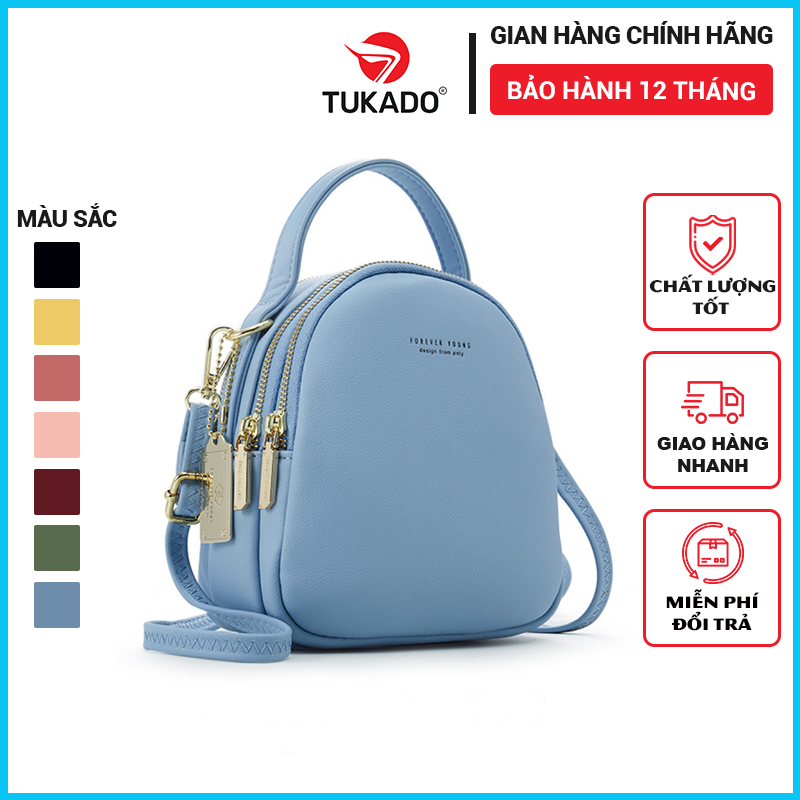 Balo Nữ Mini Thời Trang Forver Young Da Mềm Nhiều Ngăn Tiện Dụng Fy04 - Tukado - Pl931 - 8 Xanh Lam