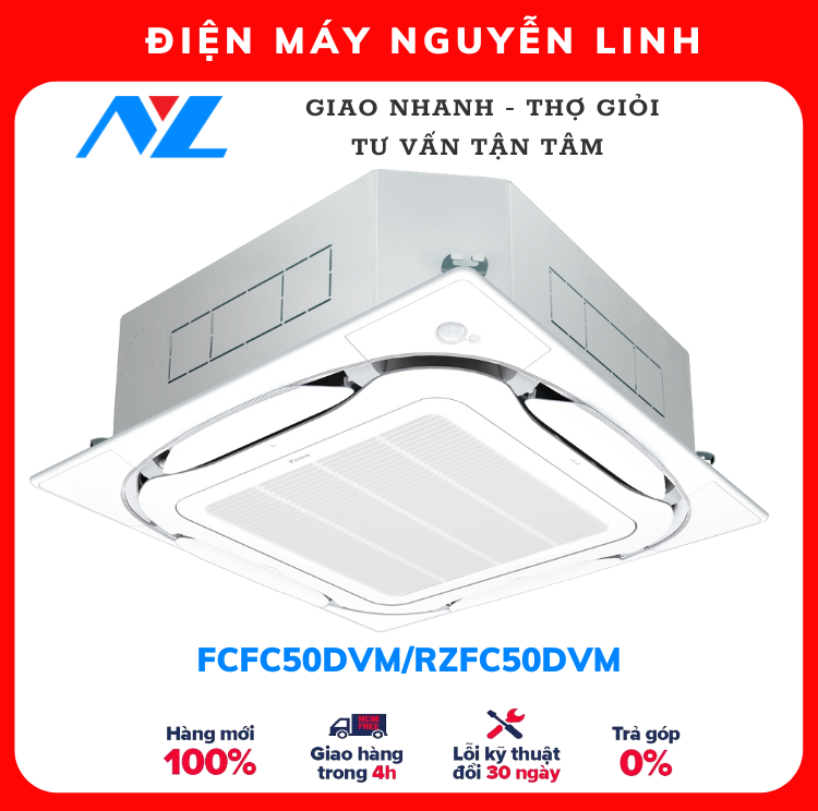 HÀNG CHÍNH HÃNG - Máy lạnh âm trần Daikin 18.000BTU inverter 1 chiều FCFC50DVM -CHỈ GIAO HCM