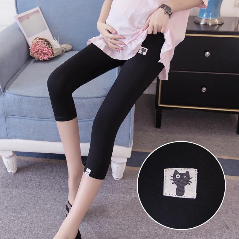 quần bầu legging lửng cạp chéo mèo-quần bầu ngố đẹp