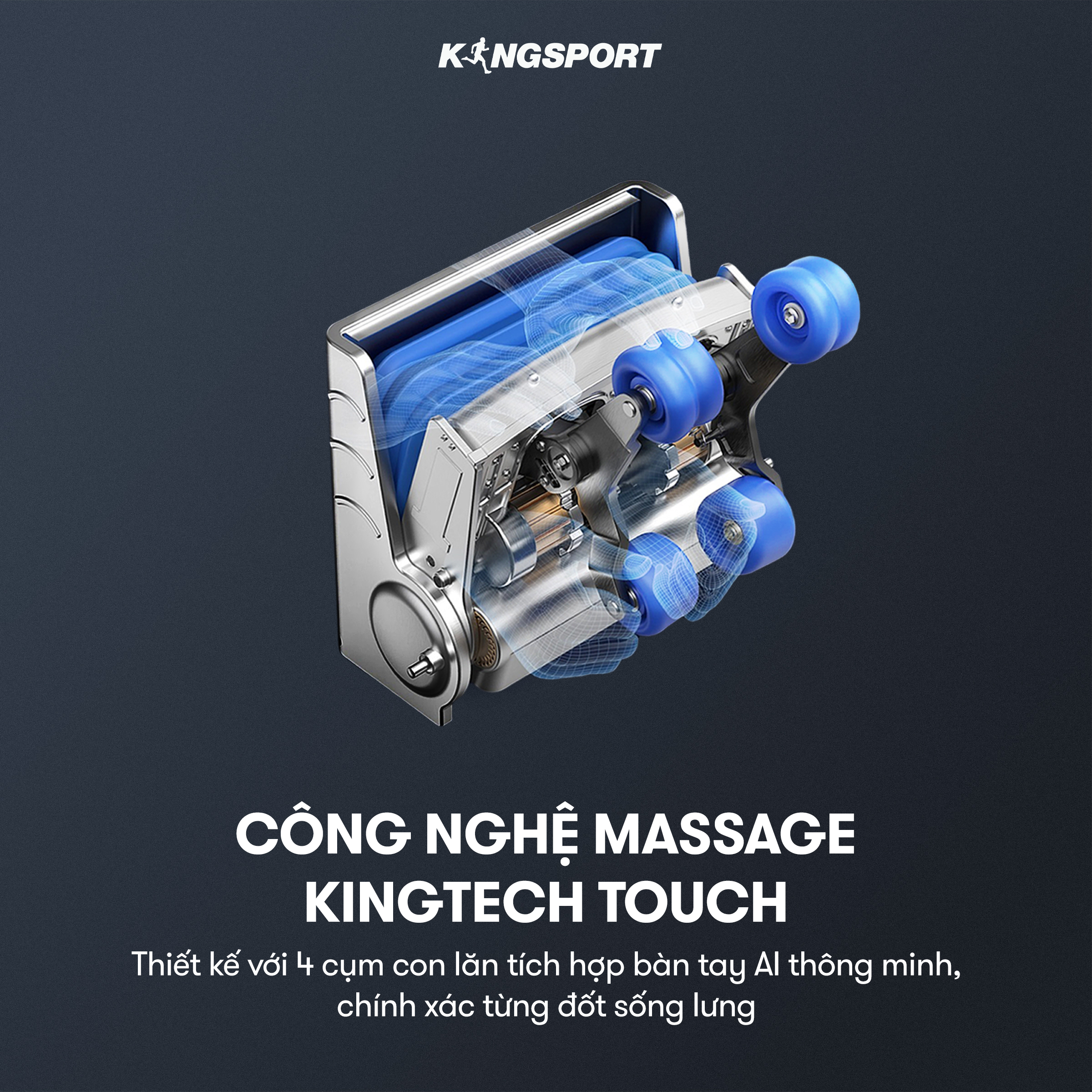 CHỈ GIAO MIỀN NAM I Ghế massage KINGSPORT G77 New màu sắc hiện đại, tích hợp điều khiển bằng giọng nói, khung ghế rộng rãi và thoải mái