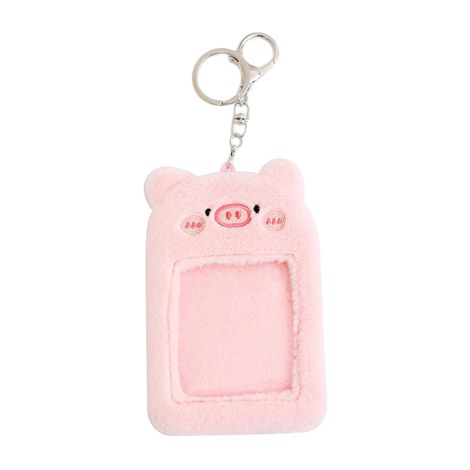 2x cute Plush Keychain Holder Photo Sleeves Photocard Holder