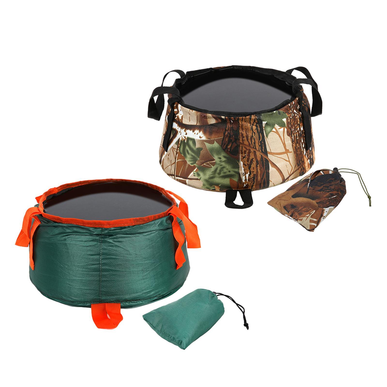 2 Pieces Collapsible Bucket Foldable for Camping with Carry Bag Wash Basin