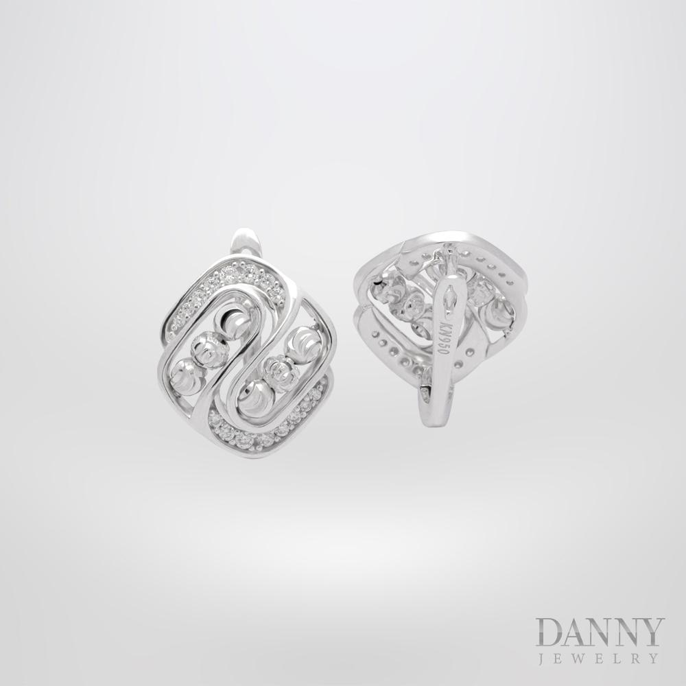 Bông Tai Nữ Bạc 925 Danny Jewelry Xi Bạch Kim Đính Đá CZ NI4GZ002