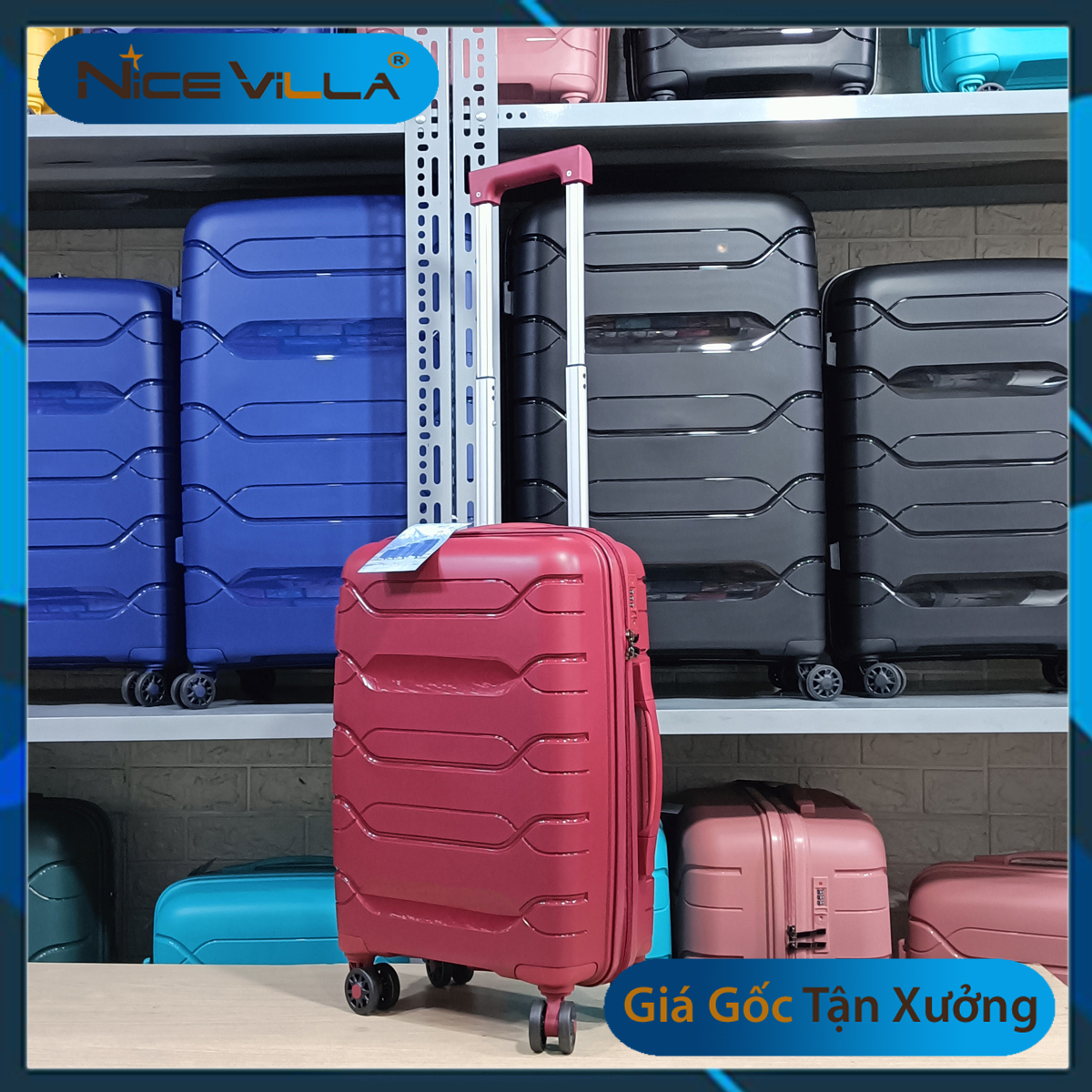 Vali Thời Trang NiceVilla Nhựa Dẻo PP Chống Va Đập Size 20inch & 24inch & 28inch