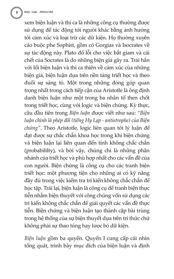 Biện Luận - Rhētorikḗ - Tác Phẩm Triết Học Kinh Điển