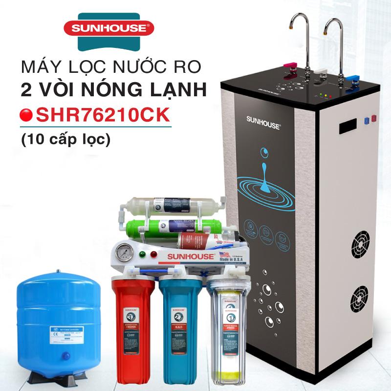 Máy Lọc Nước R.O Tích Hợp Nóng Lạnh 10 Lõi Sunhouse SHR76210CK - Hàng chính hãng