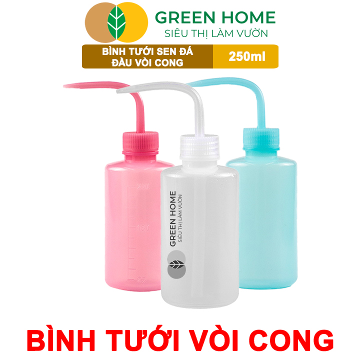 Bình Tưới Cây GreenHome, Vòi Cong 250ml, Phù Hợp Cho Sen Đá, Xương Rồng, Màu Sắc Ngẫu Nhiên