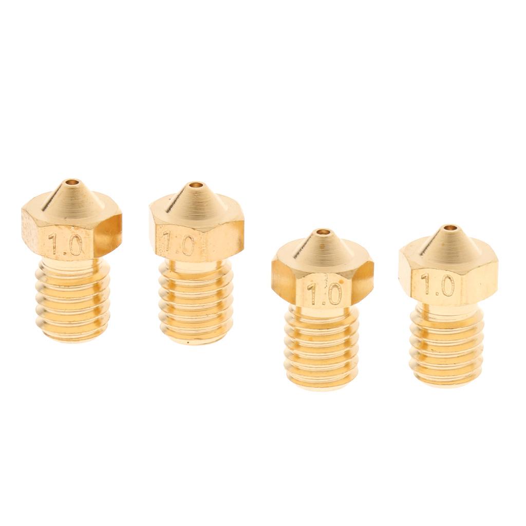 4x 1.0mm Extruder Brass Nozzle Print Head for 1.75mm 3D Printers Accessories