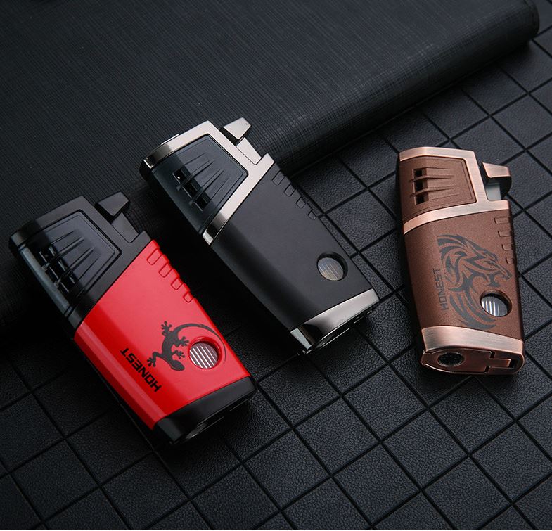 Vỏ Hột Quẹt Bật Lửa Khò Gas Để Bàn 2 Tia Cực Mạnh Honest BCZ 754 Đẹp Độc Lạ - Dùng Gas Cao Cấp