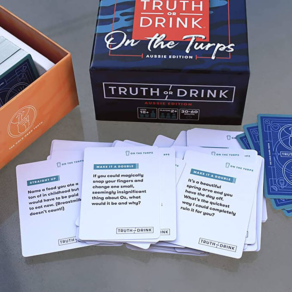 Bộ trò chơi drinking game tiếng anh Truth Or Drink On The Turps Board Game giải trí không giới hạn