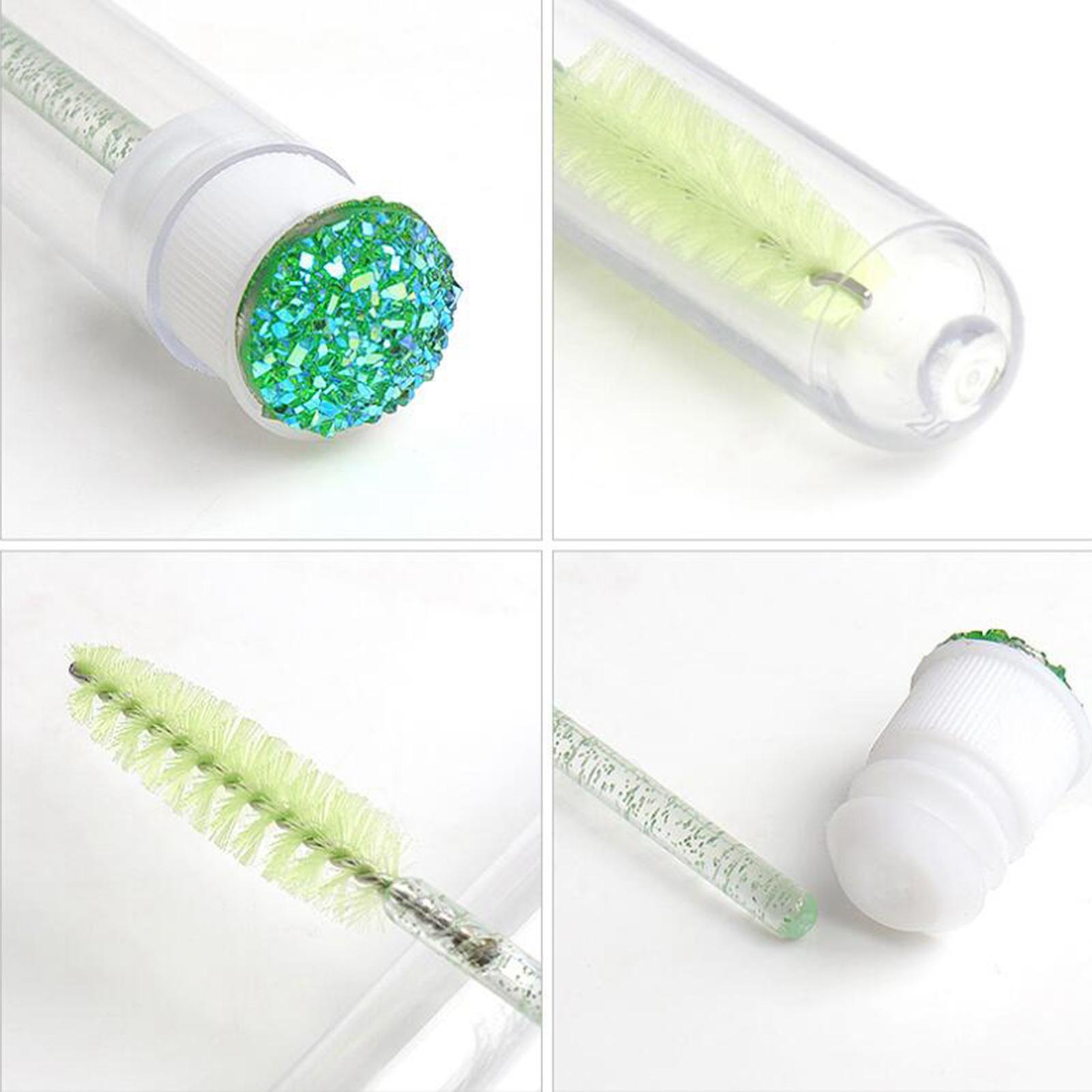5Pcs Crystal Diamond Disposable Mascara Brushes Eyebrow with Dust-proof Tube