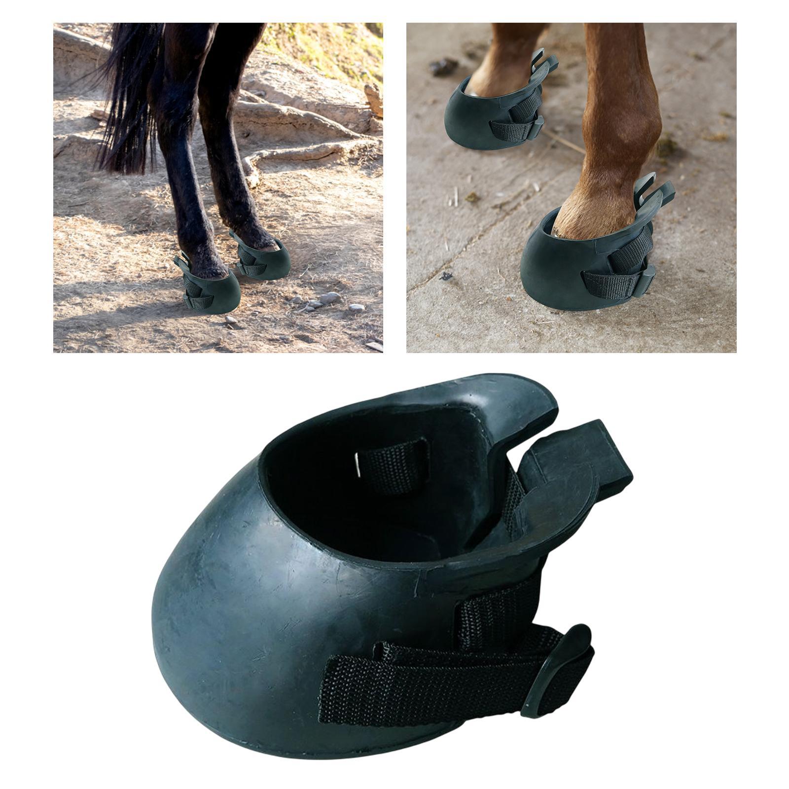 Horse Hoof Boot Portable Adjustable Tightness Protect Equine Shoe Foot Guard