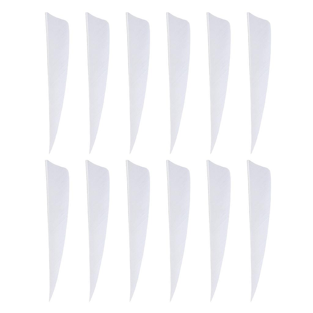 12Pcs Shield Shape Turkey Feather Arrow Archery Hunting Fletching For DIY Vanes