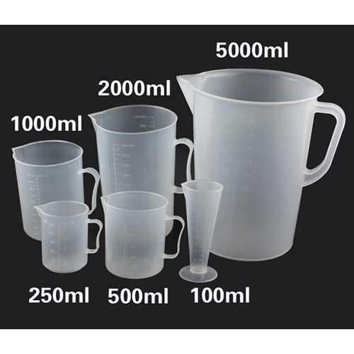 Ca Đong Nhựa 5L 2L 1L 500ml 250ml 100ml (Bộ 6 Cái Như Hình)