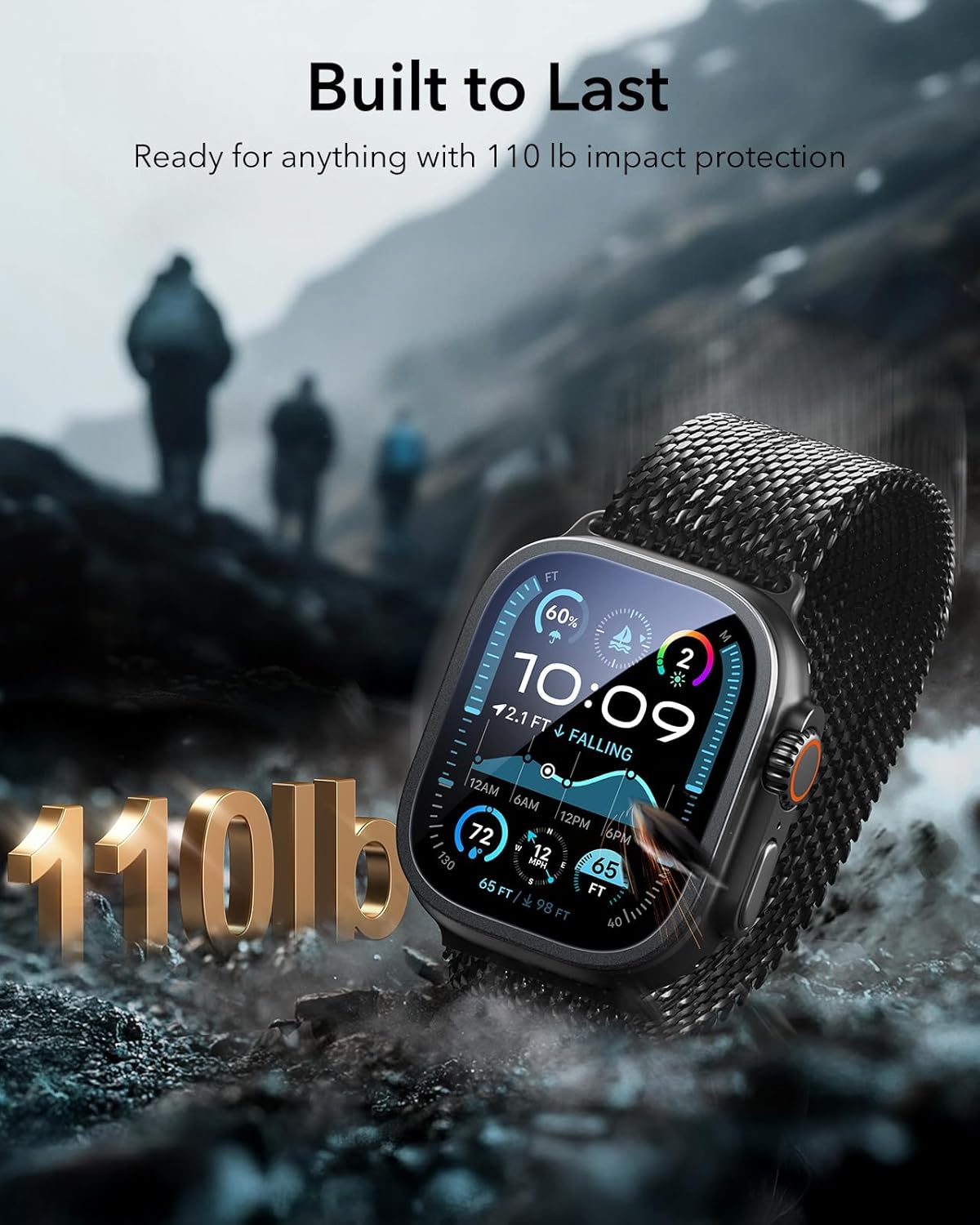 Kính Cường Lực Viền Kim Loại cho Apple Watch Ultra 3 49mm ESR Armorite Screen Protector – Hàng Chính Hãng